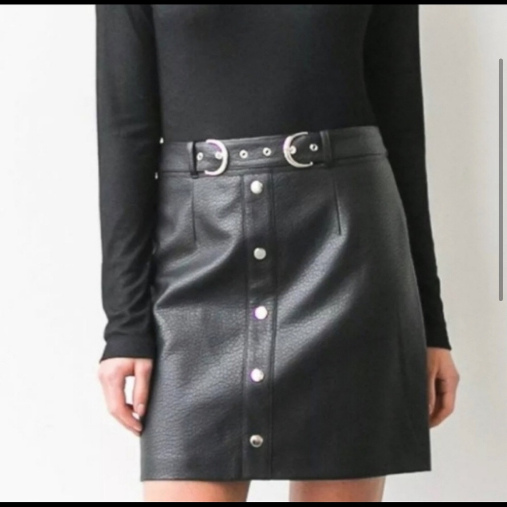 Brunette the label faux leather skirt sz xs / s black